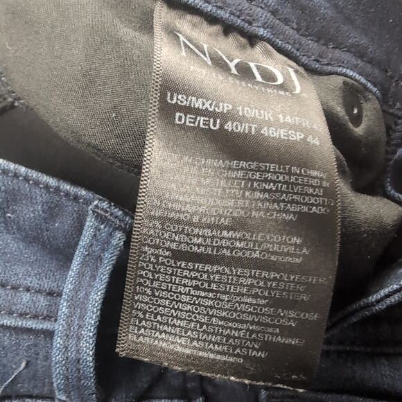 NYDJ Jeans Women 10 Blue Stretch Normcore High Rise Straight Shape Fit Denim - Picture 5 of 10